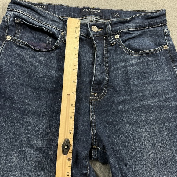 Lucky Brand Jeans Womens 30 Blue Stevie Flare High Rise Dark Wash Stretch Denim - Picture 10 of 11